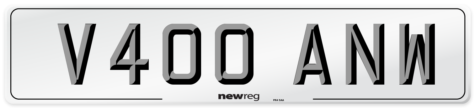 V400 ANW Number Plate from New Reg